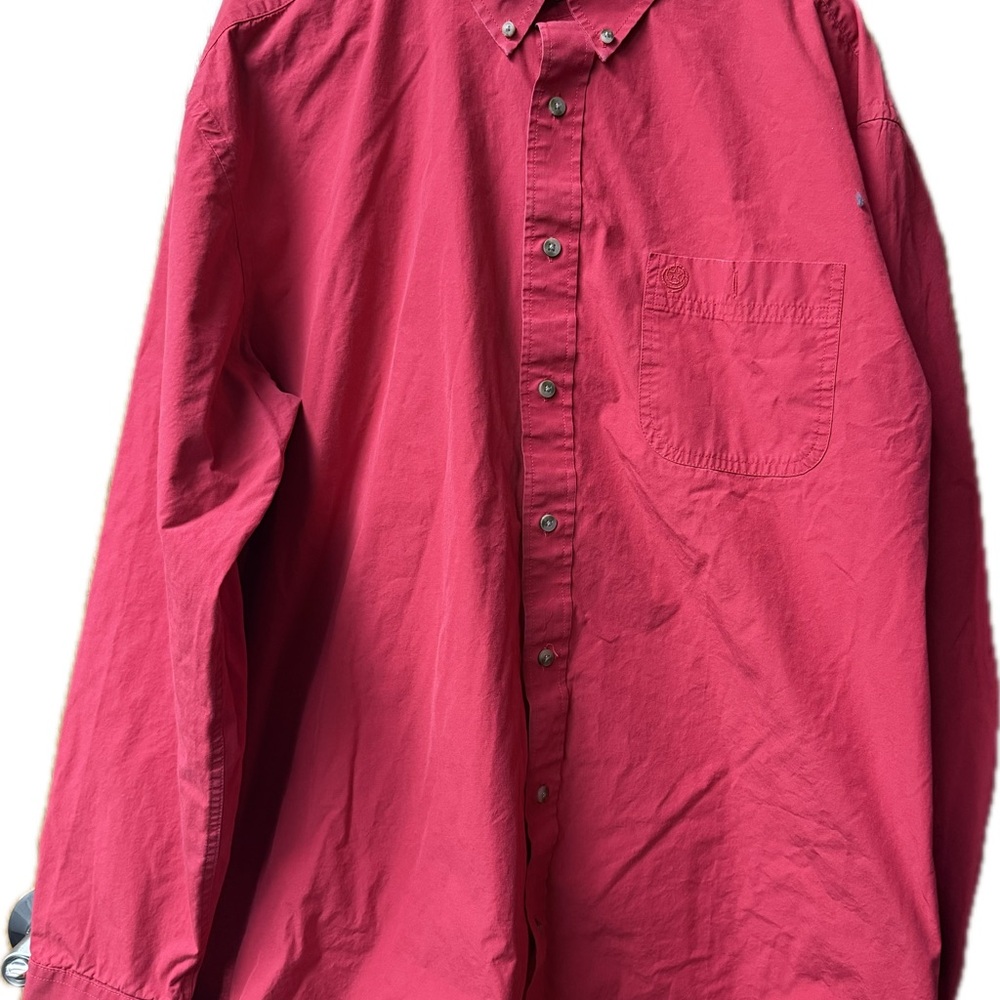 Wrangler Men's Casual Button Down Shirt - Red